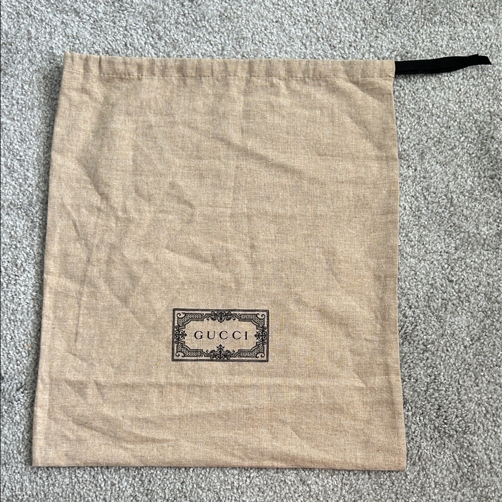 Gucci Beige Drawstring Bag 17x14.5”